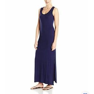 Kenneth Cole NEW Navy Blue Crochet Racerback Maxi Dress Swim Cover Sz S Resort